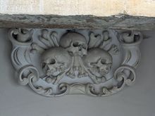 Over the entrance to the crypt