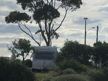 Our caravan taken from beach