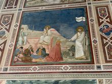 Jesus warns Mary Magdalene to not touch him after his Resurrection.   Capella degli Scrovegni.