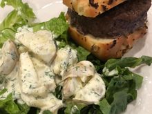 Last night’s yummy dinner.  Only salt, pepper and dijon mustard on the burger. 