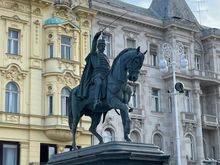 Josip Jelacic was an early governor and hero of Zagreb. This statue we hidden during the Tito years.
