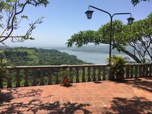 View of the Lago de Suchitlán from the restaurant at Posada de Suchitlán where I tried the delicious dish gallo chicha for the first time