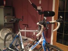 My best friend - my bike. With a ski machine behind it. And a fire extinguisher in case I overheat.  