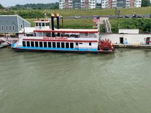A riverboat seen from Belle of Cincinnati riverboat tour