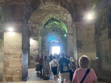 This is underneath Diocletians Palace.  It was originally used for storage. Once the Romans were vanquished, other people moved into the Palace and used this for a dump.  So it contained a lot of archeological information...and apparently a lot of poop.
