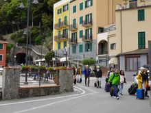 Fellow tourists making the trek from the tunnel connecting the train station and new town with the old. One great thing about Monterosso was that there were no stairs between the station and my apartment