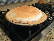 The crust is kind of lopsided.  We were in a rush so it doesn’t look pretty.  I haven’t tried it , it’s for after dinner. 

