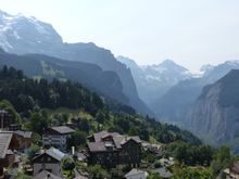 Hotel Alpenrose is to the left of this photo