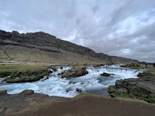 Waterfall located right next to the Ring Road - could not find the name