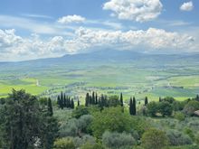 View of the Orcia Valley from the promenade behind the Siena Cathedral.