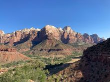 Last hike in Zion; view from vista on watchman trail loop 