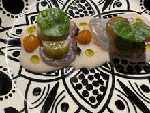 Lubina, first of two main fish courses