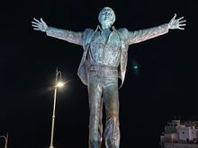 Statue of Domenico Modugno, Italian singer and author of the song, "Nel Blu Dipinto di Blu", known as "Volare", who was born in Polignano a Mare in 1928