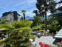 View of the hotel's outdoor dining patio where we had breakfast most mornings