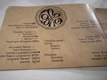 This was a separate carta, of dishes that are usually available