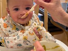 He has started eating solids 