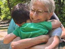 He spontaneously hugged Joyce which of course makes her melt and I just happened to capture it.