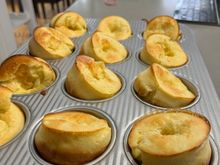Mini dutch babies baked in muffin tins