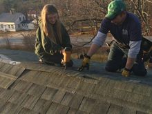 GD1 learning how to shingle roof. Also old photo.