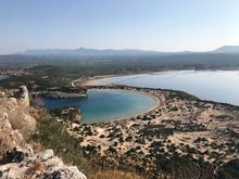 Omega Beach or Voidokilia Beach in Messinia, Greece