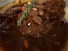 SUBLIME:  RABBIT IN AGRODOLCE.  probably half a rabbit with bones, just inviting you to pick up each piece and devour.  That sauce!!!!!   Among the best dishes of our trip and an essential stop if you f9ind yourself in the main port off the island of Salina.