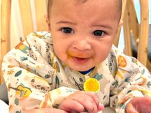 Kaleb trying butternut squash. He definitely didn’t like it