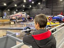 Inside one of the 3 airplane hangers at New England Air Museum at Windsor Locks 