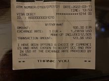 100 euros turns into 128 USD