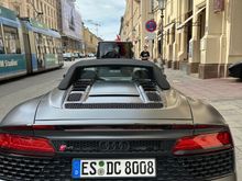 Somehow this pic made it onto the thread but I will leave it. ,example of the type of cars parked outside our hotel...pretty nice Audi!!  Also many Ferrari, Lamborghini;
taxis are luxurious cream-colored Mercedes and BMW seem like the car of "everyman," like the volks wagen of decades past.....