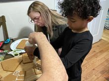 Gingerbread house construction 