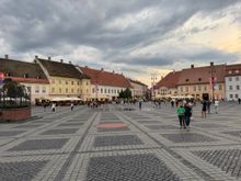 The large and impressive Piata Mare. Our hotel is located about a 2-minute walk from here. We immediately fell in love with Sibiu!