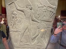 The Narmer Palette shows the king wearing a different crown on each face of the palette, signifying the unification of Upper and Lower Egypt.  