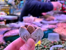 heart-shaped dried fig stuffed with almond