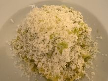 My very delicious and unique tagliatelle pasta with zucchini cream with salted riccota and lime