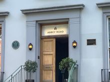 Door to Abbey Road.  Some of the last shots of the boys sitting on these steps....