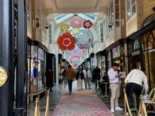 Entrance to Burlington Arcade.  Lot's of pretty expensive stuff in here.