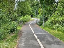 Nice path, people to the right, bikes to the left