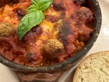 Partner loved his terra cotta dish with Khorsan what (similar to our wheat berries;) tomato, mozzarella, and small meatballs---THIS is comfort food!!  I wish we had had room for dessert, one of the highlights of any meal in Puglia