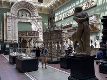 Since the V & A doesn't have access to many famous statues, they just made their own out of plaster.  They actually call it the Plaster Court.