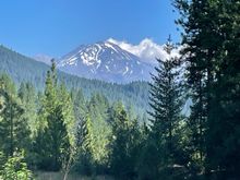 Mt Shasta from a viewing area along the road, looking to the east