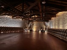 The vast room where premium wines are aged. 