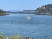 Sail boat to the north.  