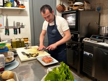 Chef Antonio in the open kitchen...