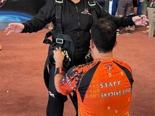 Me getting suited up by my "diver" David