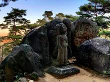Mount Namsan (Eastern side), Gyeongju: The spectacular southern face of the 7th century Rock-carved Buddhas in Tapgok Valley.