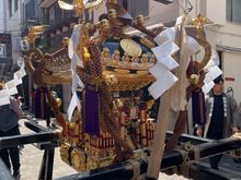 Here is one of the shrines on the stand.  I have no idea how these shrines are transported here to AsakusaSitr