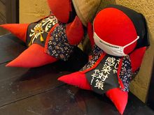 Sarubobo dolls, common to the Takayama region, and said to bring luck