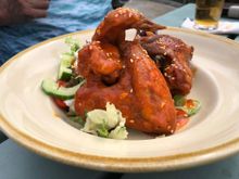 Our chicken wings - tasty but a bit spicy