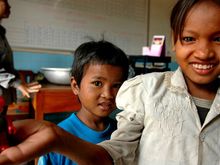 A small, open fronted street shelter in Battambang Cambodia