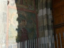Frescoe outside the church